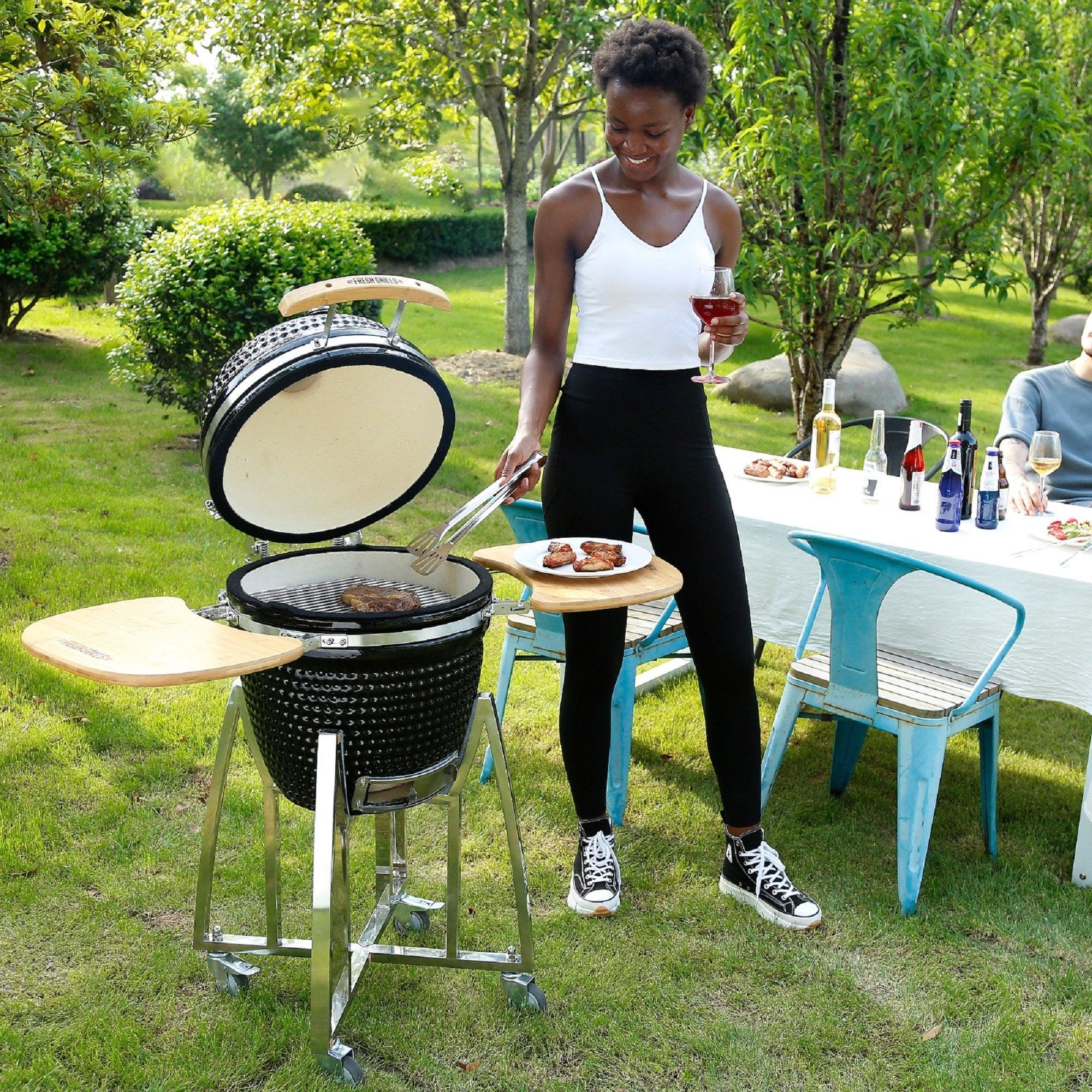 Ceramic charcoal clearance bbq